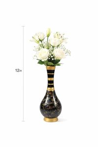 Jarrón Decorativo Alto de Aluminio Moderno de Lujo en Negro y Dorado para Decoración de Hoteles, Bodas y Jardines - Product Image 2