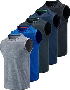 เสื้อกล้ามออกกำลังกายผู้ชายแบบแห้งเร็ว แพ็ค 5 ตัว คอกลม ยืดหยุ่นได้ - Product Image 3