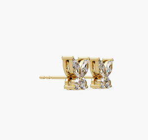 Modernos Pendientes de Diamantes Cultivados en Laboratorio, Corte Marquesa Étnico, Chapados en Oro, Certificados por IGI, para Compromiso, Fiesta, Uso Diario, Joyería para Mujer - Product Image 2
