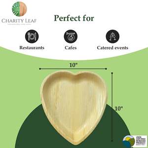 Piatto Monouso a Forma di Cuore in Foglia di Palma Naturale da 10 Pollici - Product Image 5
