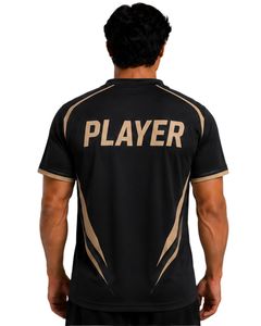 Camiseta Deportiva Negra y Marrón para Hombre, Manga Corta, de Secado Rápido, Transpirable, para Gimnasio, Entrenamiento, Personalizable para Equipos - Product Image 2