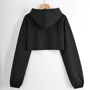 Sweat-shirt à capuche super court tie-dye à épaules tombantes avec badge à sequins et cordon de serrage pour femmes et jeunes filles, à manches longues - Product Image 5