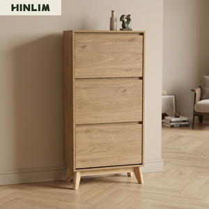Modern Scandinavian Design 3-Drawer <b>Shoe</b> <b>Rack</b> Cabinet <b>Large</b> Capacity Space Saving Freestanding Laminated Board Living Room - Product Image 1