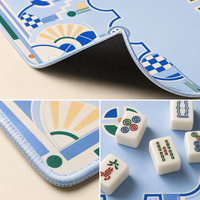 Tapis de Mahjong Américain Art Déco Personnalisé 33x33 Pouces 2mm Néoprène Antidérapant Tapis de Jeu de Table Design Original Fournisseur OEM Vente en Gros Cadeau