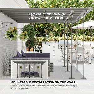 Pérgola Moderna para Exteriores con Estructura de Aluminio, Gazebo para Patio, Toldo de 14.5x10, Tela Resistente con Protección UV, Muebles Duraderos - Product Image 4
