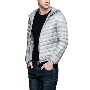 Custom logo Premium Jackets Winter Shinny Custom Design Hooded Men's Outerwear <b>Feather</b> Puff <b>Down</b> Bubble Coat Mens Puffer Jacket - Product Image 2