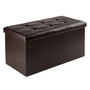 Pouf in finta pelle con sgabelli portaoggetti e prodotti ottomani - Product Image 2