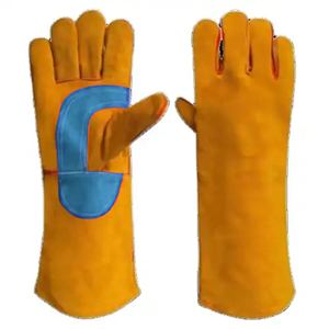 Guantes de palma de cuero de vaca reforzado para soldadura industrial y seguridad, con forro de algodón para soldadores y operarios de tuberías. - Product Image 5