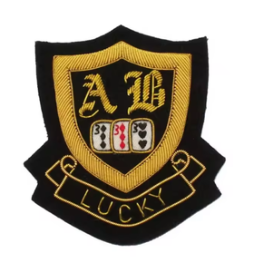 Broche de luxe indienne brodée à la main, résistante à l'eau, effet 3D en relief, avec badge en fil, noir antique et or, pour vêtements, casquettes et sacs - Product Image 4