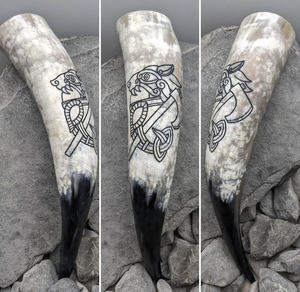 Verre à boire en corne 100% naturel, fait main, de qualité alimentaire, étanche, poli, style ange religieux, taille personnalisable, européen - Product Image 2