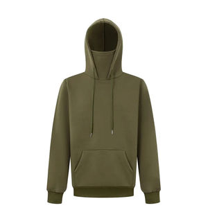 Sudadera con capucha Kivotech extragrande con cremallera unisex, de algodón 100% de alto gramaje, con pasamontañas personalizado, para hombre, de manga larga. - Product Image 6