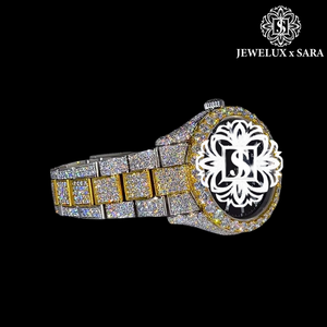 Montre en diamant blanc de qualité supérieure, sertie de pierres, et design éclatant pour hommes, disponible à un prix compétitif depuis l'Inde. - Product Image 4