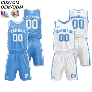 Ensemble de maillots de basket-ball personnalisés professionnels 100% polyester, couleur unie, logo sur le devant, séchage rapide, respirant, OEM ODM, vente en gros - Product Image 3