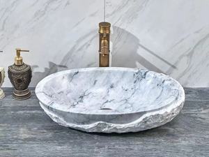 Premium Unique Design Carrara Natural Stone Bathroom Sinks White Marble Wash <b>Basin</b> For Bathroom and Indoor and Outdoor Use - Product Image 2