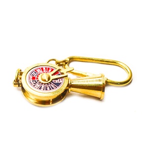LLavero de motor de latón en miniatura Vintage 1980s, tema de barco náutico clásico, colgante de acero inoxidable, cadena de anillo de regalo de recuerdo UV - Product Image 2