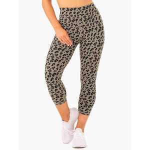 Ensemble de sport 2 pièces pour femme, modèle OEM, couleur kaki unie, comprenant un legging hybride 7/8 et un soutien-gorge, dernière collection, respirant, pour yoga et fitness, réversible - Product Image 6