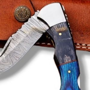 Cuchillos Plegables Hechos a Mano de Acero de Damasco, Personalizados, para Exteriores, Bolsillo, Camping, Caza, Uso Diario, Coleccionables, con Mango Decorativo - Product Image 2