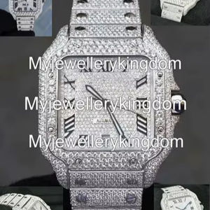Montre automatique sertie de diamants Moissanite VVS, montre-bracelet pour homme, montre de luxe en diamants pour lui, bijoux Hip Hop pour lui - Product Image 1