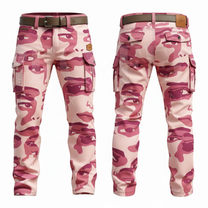 Stretchy Cotton Camouflage Cargo Pants Multi Pocket Outdoor Work <b>Trousers</b> Casual Utility Comfortable Slim Fit Customized Pants - Product Image 3