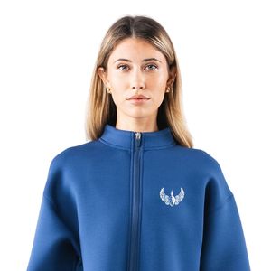 Blouson bomber court bleu roi pour femme, fermeture éclair intégrale, manches longues, sweat-shirt en polaire, décontracté, pour la gym, l'entraînement, vêtement de sport, vêtement d'extérieur tendance - Product Image 2