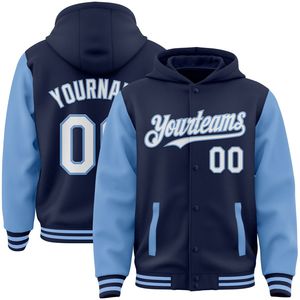 Chaqueta Varsity para Hombre con Capucha, Estilo Béisbol, Personalizada con Nombre y Número, Ropa Exterior Informal - Product Image 2