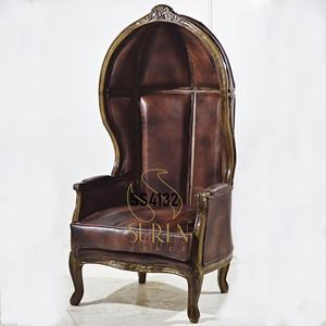 สีน้ําตาลออกแบบเก้าอี้จัดเลี้ยงหนังทําด้วยมือเก้าอี้กลางแจ้งโรงแรมและรีสอร์ทนักออกแบบเก้าอี้ไม้เชิงพาณิชย์ - Product Image 1