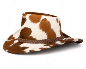 Sombrero de vaquero hecho a mano con cuero genuino de vaca de primera calidad, sombrero de ranchero de cuero occidental auténtico. - Product Image 3