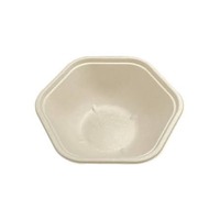 Bol Hexagonal Jetable en Pulpe de Bagasse de 360 ml, le Plus Vendu, Écologique, Biodégradable, Moderne et Luxueux pour Servir Soupes et Plats de Fête