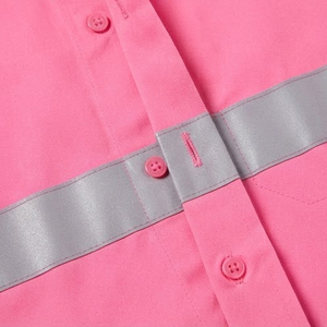 Camisa de trabajo de manga larga totalmente personalizada, tela de control de humedad, ajuste cómodo, camisas de alta visibilidad para el trabajo. - Product Image 4