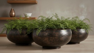 metal planter heavy base design metal planter for corner decor metal planter for <b>shelf</b> decoration metal planter for table - Product Image 4