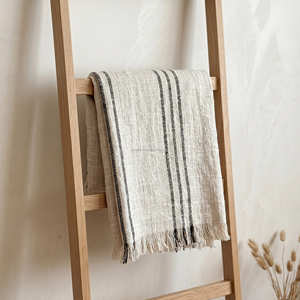 Manta de Algodón con Textura Crema de 50x60 Pulgadas con Tejido Artesanal para Sofá, Sillón y Interiores Naturales Suaves - Product Image 2