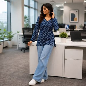 <b>Indian</b> Casual and Daily Wear Pure Cotton Short Kurtis and Tunic <b>Top</b> for Women Low Price and Best Quality Casual Wear <b>Top</b> - Product Image 4