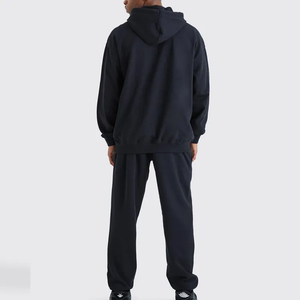 Conjunto de Sudadera con Capucha y Pantalones Deportivos de Algodón de 400 g/m² con Logotipo Personalizado, Estilo Oversize, Hombros Caídos, para Hombre - Product Image 3