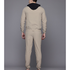 High Quality Men's Lightweight 100% Organic Cotton Windbreaker Tracksuit Quickdry Breathable Hooded Customised Logo Plus Size - Product Image 6