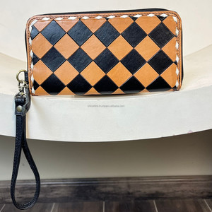 Conjunto de 2 piezas de gran capacidad al por mayor, bandolera con flecos y patrón a cuadros para mujer, carteras de mano de cuero mecanizadas a mano - Product Image 4