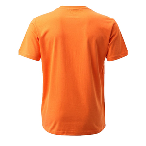 Men's Orange Short Sleeve T-Shirt 100% Cotton O-Neck Regular Fit Solid Color Casual Jersey Knitted Tee Mens - Product Image 2