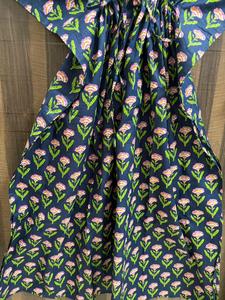 Women 100% Cotton Straight Daily Floral Maxi <b>Kaftan</b> Dress Batwing Sleeves Eco-Friendly <b>Beach</b> Cover Boho Resort Wear Kimono - Product Image 4