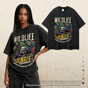 West Coast Vintage Print Crop <b>Top</b> Women Regular Fit Short Sleeve Crew Neck Casual T-Shirt Blue Jersey 100% Cotton Custom Print - Product Image 1
