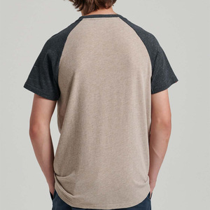 Camiseta de Manga Corta Raglán para Hombre, Personalizada, Lisa, de Dos Colores, Talla Grande, Transpirable, de Algodón y Fibra de Bambú, 220g, Corte Regular, de BE DOT GARMENTS ENTERPRISES - Product Image 6