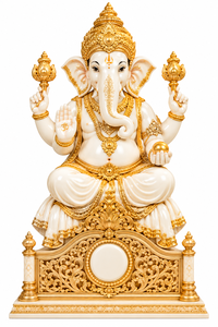 Scène de réception traditionnelle la plus vendue, décor majestueux blanc et or, scène de mariage temple, scènes de mariage hindoues royales en fibre sculptée - Product Image 4