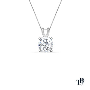 Pendentif solitaire en or 10K avec diamant naturel taille coussin et attache en V à quatre griffes, classique, pour grossistes, détaillants et OEM - Product Image 3