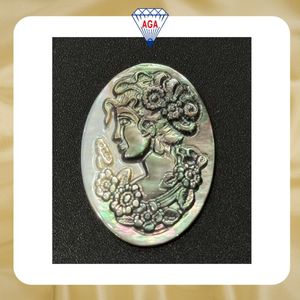 Soulful Natural Mother of Pearl Carved Lady Face Fancy Carving Gemstone Decorative <b>Shell</b> Art Loose Fancy Pearl Carving Gemstone - Product Image 6