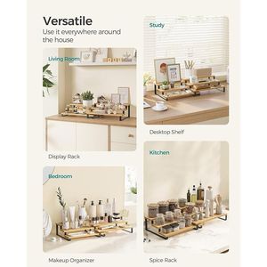 Set di 2 Espositori a 3 Livelli in Legno Ingegnerizzato, Organizzatore per Profumi e Porta Cupcake, Scaffali e Unità di Stoccaggio - Product Image 2