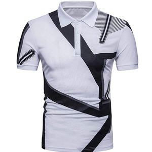 Polo décontracté à manches courtes pour hommes, impression par sublimation, joli design, t-shirts de tennis en blocs de couleurs - Product Image 1