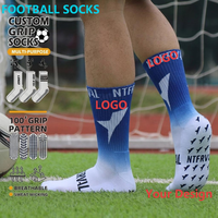 Chaussettes de football personnalisées à forte valeur ajoutée Chaussettes à prise en main d'usine Chaussettes antidérapantes