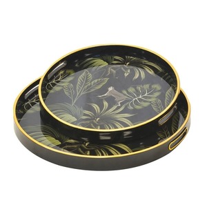 Bandeja de Servir de Madera, Forma Rectangular, Diseño Moderno con Patrón de Plantas, Platos de Madera Maciza Hechos a Mano para Servir Comida en Fiestas - Product Image 3