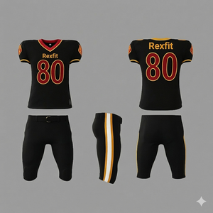 Rexfit Sports Custom American Football Kit Youth Sublimated Jersey with Elastic Fit <b>Padded</b> <b>Pants</b> Team Wear - Product Image 6