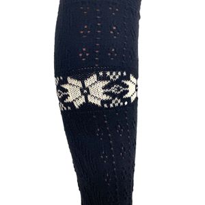 Chaussettes hautes en coton tricoté pour femmes, design original, 1 paire - Product Image 3