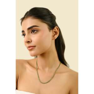 Collar de cuentas finas de oro de 14 quilates estilo Art Déco con esmeralda verde intensa de 6.82 quilates - Product Image 6