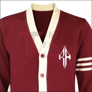 Suéter Cárdigan Tejido a Mano Unisex de Alta Calidad, Diseño de Parches Invernal, Antiarrugas, Estampado Luminoso, Bordado, con Cordones - Product Image 2